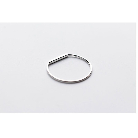 NEW Women's Dainty White Gold-Plated S925 LOVE Bar Band Ring Size 5 - Picture 8 of 15